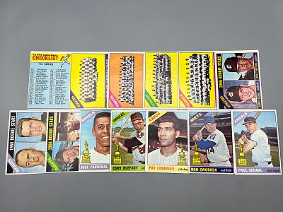 Lot of (13) 1966 Topps Baseball Rookies/Teams/Checklist - Varying Conditions