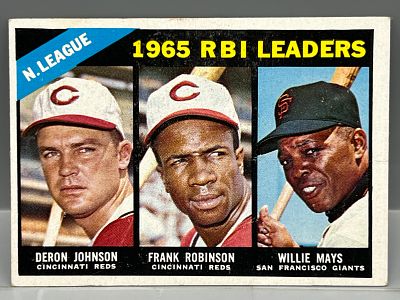 1966 Topps NL RBI Leaders #219 - Willie Mays, Frank Robinson - HOF