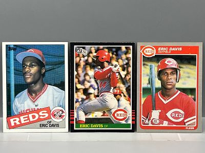 1985 Eric Davis Rookie Lot - Topps #627, Donruss #325 & Fleer #533