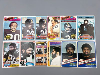 Lot of (12) Pittsburgh Steelers - Franco Harris/Rocky Bleier HOF