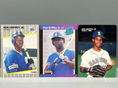1989 Ken Griffey Jr. Rookie Lot - Fleer #548, Donruss #33, & Mother's Cookies #2