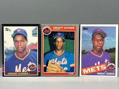 1985 Dwight Gooden Rookie Lot - Donruss #190, Fleer #82 & Topps #620