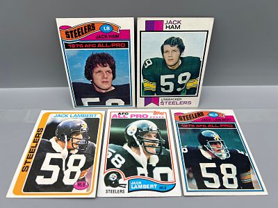 Lot of 5 Pittsburgh Steelers - Jack Ham/Jack Lambert HOF