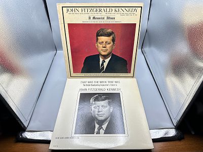 Lot of (2) John F. Kennedy Commemorative Vinyl LPs: 1964 'A Memorial Album' & 1963 'That Was 