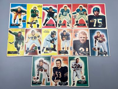 Lot of (15) 1955 Bowman Football Cards - Varying Conditions
