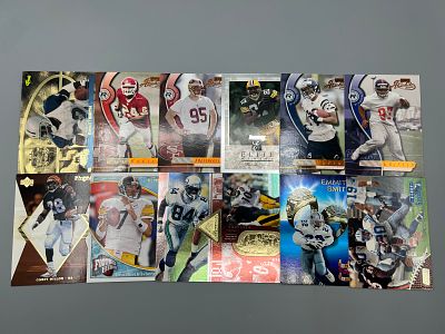 Lot of (12) Football Serial Numbered & Insert Cards W/ Stars