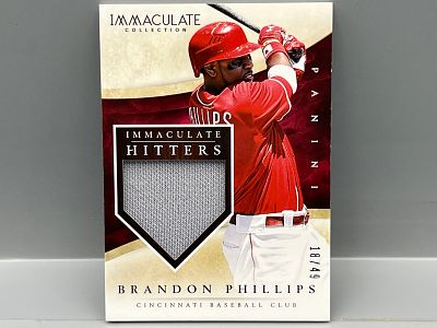 2014 Panini Immaculate Collection Brandon Phillips Immaculate Hitters Game Worn Relic #/49