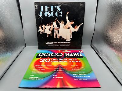Lot of (2) 1975 K-Tel International Disco Vinyl Albums: Let's Disco! & Disco Mania - Records 