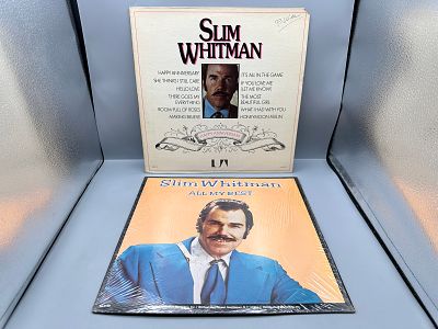 Lot of (2) Slim Whitman Vinyl Albums: 1978 United Artists 'Happy Anniversary' & 1980 Suffolk 