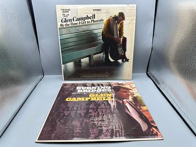 Lot of (2) Capitol Records Glen Campbell Vinyl Albums: By The Time I Get To Phoenix & Burning 