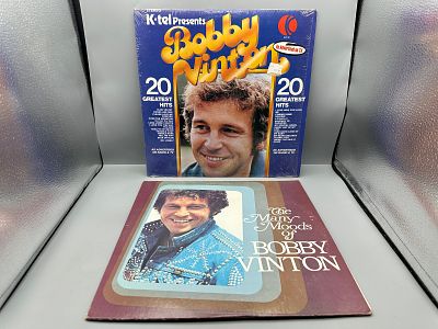 Lot of (2) Bobby Vinton Vinyl Albums: 1975 K-tel '20 Greatest Hits' & 1974 Columbia 'The Many 