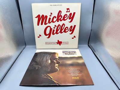 Lot of (2) Vintage Country Music Vinyl Albums: Mickey Gilley - Ten Years of Hits (1978) and 