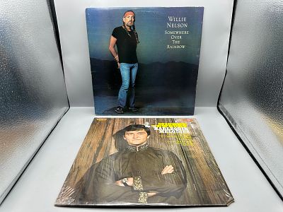 Lot of (2) Vintage Vinyl Albums: 1981 Willie Nelson "Somewhere Over The Rainbow" and 1968 
