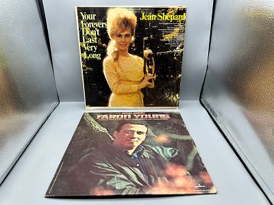 Lot of (2) Vintage Country Vinyl Albums: 1967 Jean Shepard "Your Forevers Don't Last Very Long" 