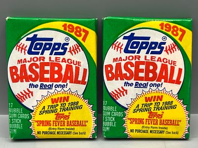 Lot of (2) 1987 Topps Baseball Unopened Wax Packs
