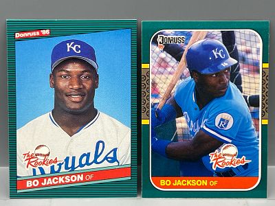 Bo Jackson 1986 Donruss The Rookies #38 & 1987 Donruss The Rookies #14 RCs