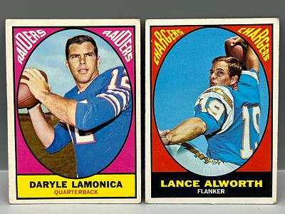 1967 Topps Football - #103 Daryle Lamonica & #123 Lance Alworth