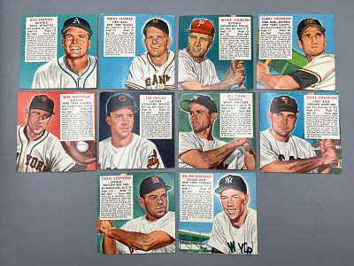 (Lot Of 10) 1952 Red Man Singles W/ Ashburn (HOF), McDougald (RC), Etc