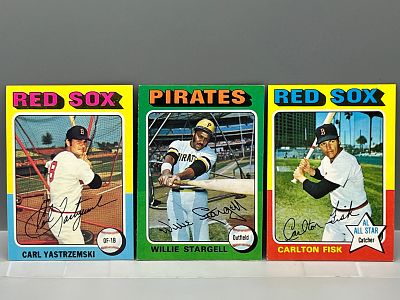 1975 Topps Carl Yaztrzemski, Willie Stargell and Carlton Fisk - HOF