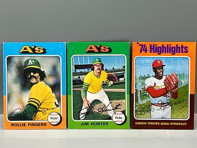 1975 Topps Rollie Fingers, Catfish Hunter, Bob Gibson - HOF