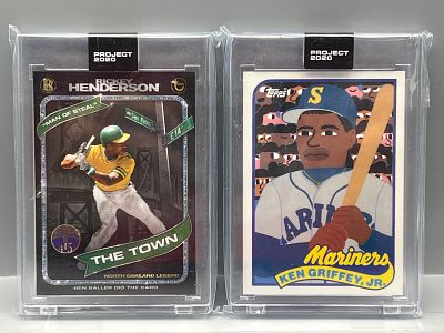 2020 Topps Project Rickey Henderson #71 & Ken Griffey Jr. #88 - Sealed In Mags From Topps