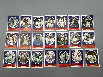Lot of (21) 1972 Sunoco Buffalo Bills Football Team Set Stamps - Varying Conditions