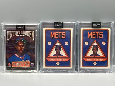 Lot of (3) 2020 Topps Project Dwight Gooden Cards - Sealed In Mags From Topps