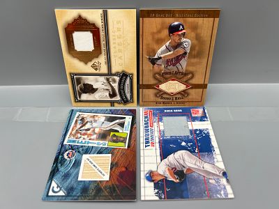 Lot of (4) Assorted Baseball Star Player Relic Cards - Varying Conditions