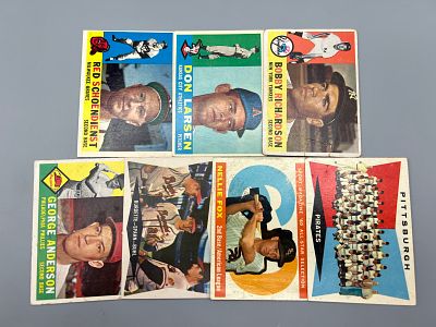 Lot of (7) 1960 Topps Baseball Star Player Cards - Varying Conditions