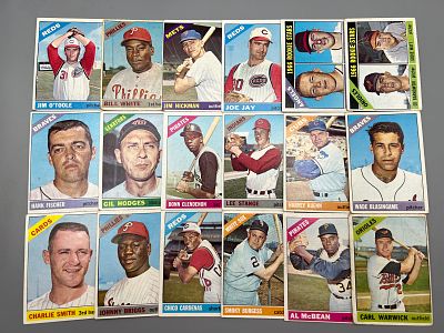 Lot of (18) 1966 Topps Baseball Cards - Varying Conditions