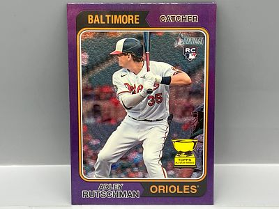 2023 Topps Heritage Chrome Adley Rutschman Purple Refractor RC #7