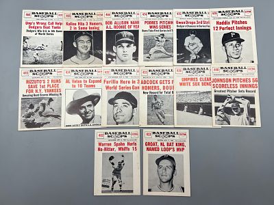 Lot of (14) 1961 Nu Card Baseball Scoops Cards W/ Stars - Varying Conditions