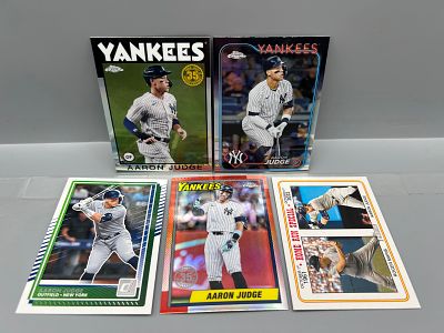 Lot of (5) Aaron Judge Baseball Cards W/ (3) Refractors