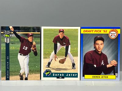 Lot of (3) Derek Jeter Baseball Rookie Cards - Varying Conditions