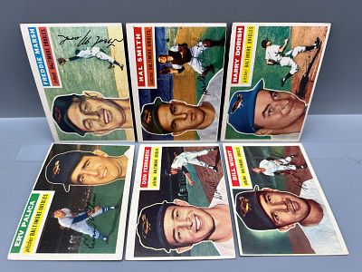 (Lot Of 6) 1956 Topps Baseball - Baltimore Orioles Singles - #23, #62, #167, #206, #266, #286 - 