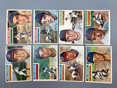 (Lot Of 8) 1956 Topps Baseball - Cleveland Indians Singles - #39, #48, #133, #163, #210, #230 