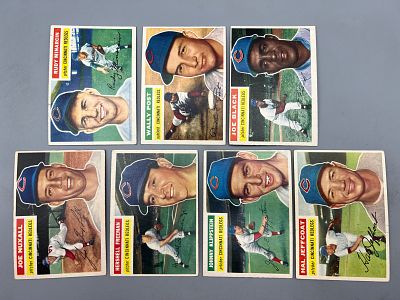 (Lot Of 7) 1956 Topps Baseball - Cincinnati Reds Singles - #36, #158, #178, #218, #242, #249 
