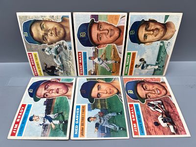 (Lot Of 6) 1956 Topps Baseball - Detroit Tigers - #32, #57, #117, #126, #189, #207 - Varying 