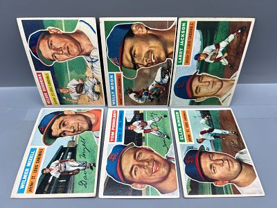 (Lot Of 6) 1956 Topps Baseball - St Louis Cardinals Singles - #27, #55, #119, #193, #196, #336 