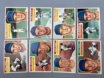 (Lot Of 8) 1956 Topps Baseball - Chicago Cubs Singles - #66, #74, #96, #102, #112, #182, #214 