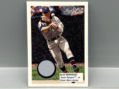 2003 Fleer Double Header Alex Rodriguez Mini Game Used Jersey Relic
