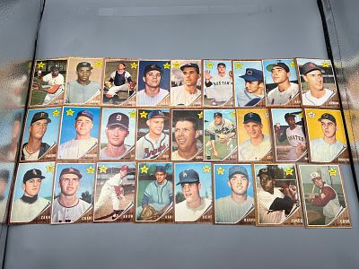 (Lot Of 26) 1962 Topps Baseball "1962 Rookie" Cards - No Duplicates - Varying Conditions