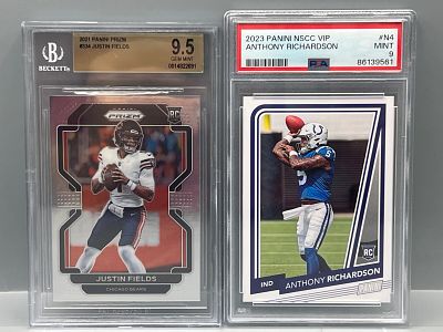 2021 Panini Prizm Justin Fields RC #334 BGS Gem Mint 9.5 & 2023 Panini NSCC VIP Anthony 