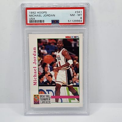 1992 Hoops Michael Jordan #341 PSA 8 HOF