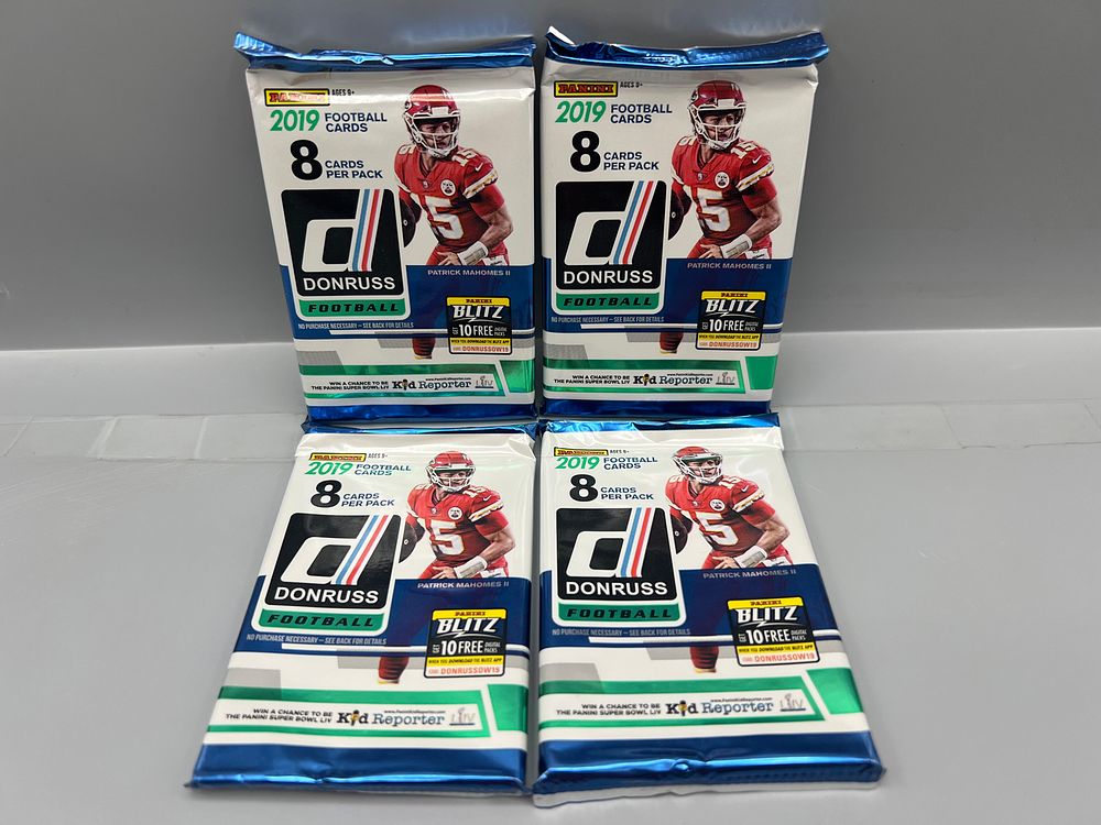 Lot of (4) 2019 Panini Donruss Football Factory Sealed Retail Packs