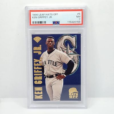 1996 Leaf Ken Griffey Jr. Hats Off #5 PSA 7 HOF - Tough Insert!