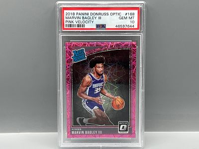 2018 Panini Donruss Optic Marvin Bagley III Pink Velocity RC #/79 PSA Gem Mint 10