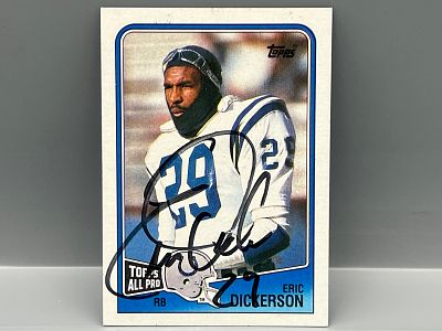 1988 Topps Eric Dickerson In Person Autograph Card #118 - No COA - HOF
