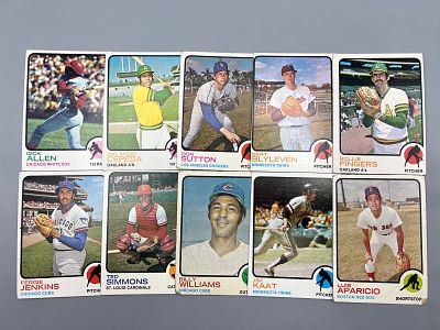 Lot of (10) 1973 Topps Baseball Star Player Cards - Varying Conditions