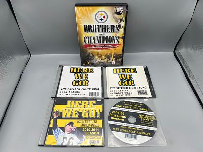 Lot of (5) Pittsburgh Steelers Football DVD & CDs